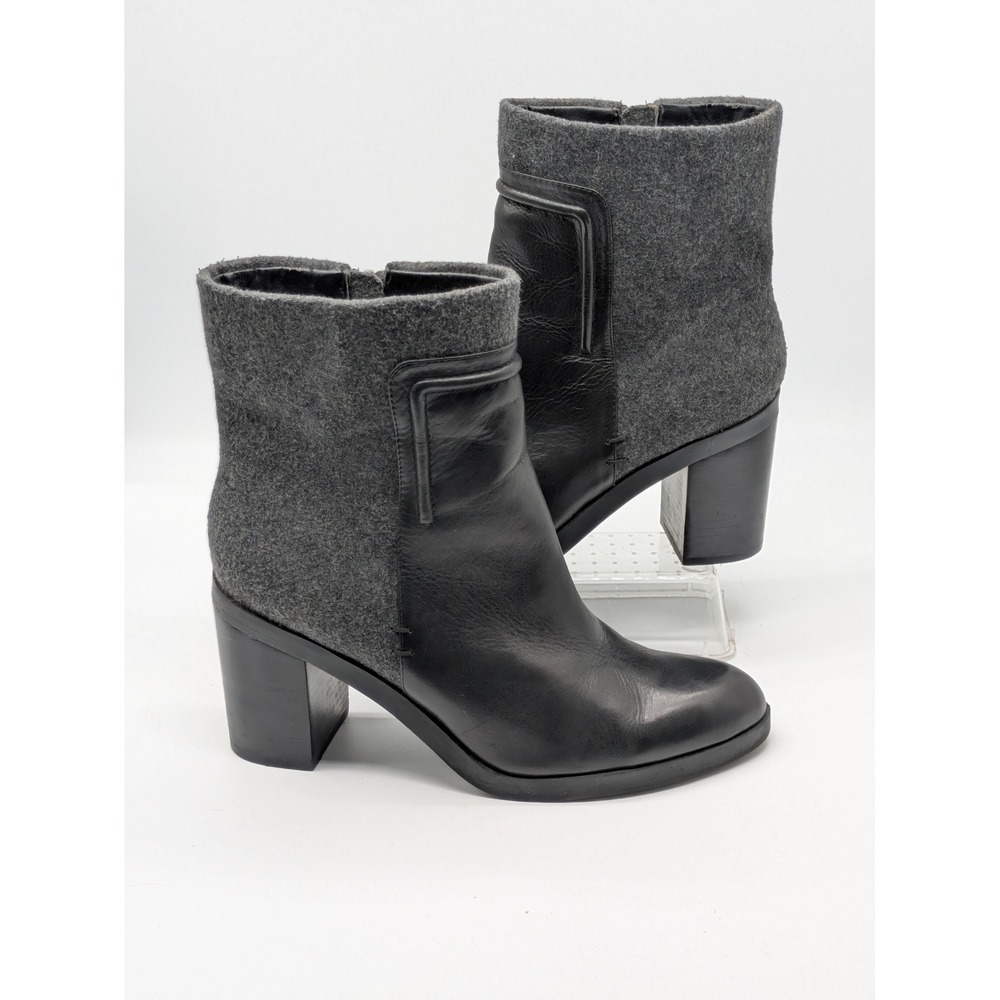 Charles by Charles David Havi Ankle Boots Womens 8 Black Gray Flannel Block Heel